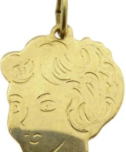Christian | Gouden meisjes hoofd hanger | Nu te koop bij 14Karaats.nl | 10001091-Pendants