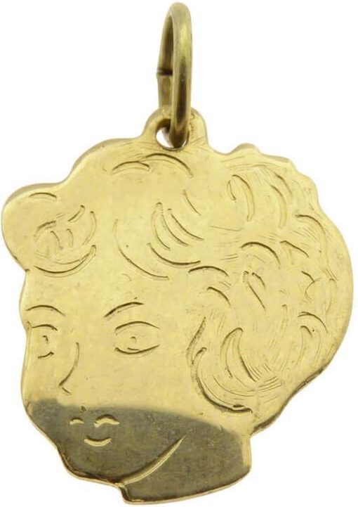Christian | Gouden meisjes hoofd hanger | Nu te koop bij 14Karaats.nl | 10001091-Pendants