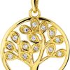 The Jewelry Collection | The Jewelry Collection Hanger Levensboom Zirkonia - Goud | Nu te koop bij 14Karaats.nl | 10001091-Pendants