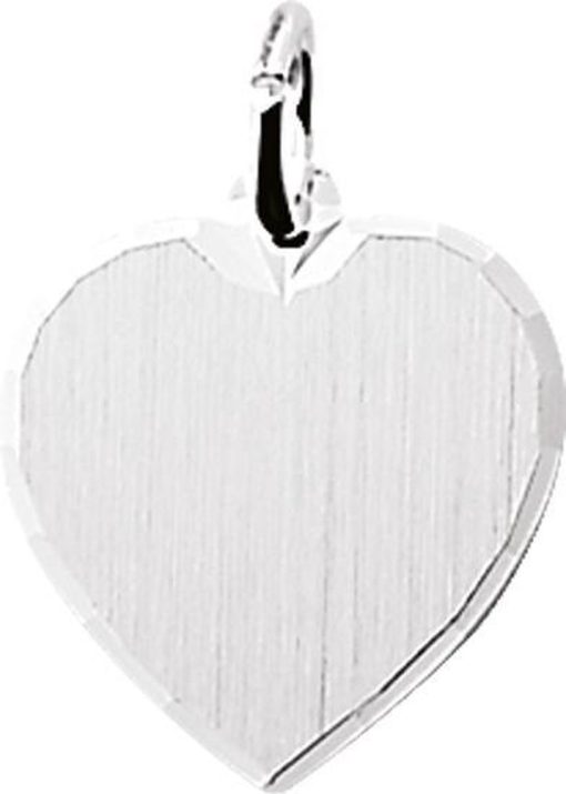The Jewelry Collection | The Jewelry Collection Graveerhartje Mat Gediamanteerd - Goud | Nu te koop bij 14Karaats.nl | 10001091-Pendants