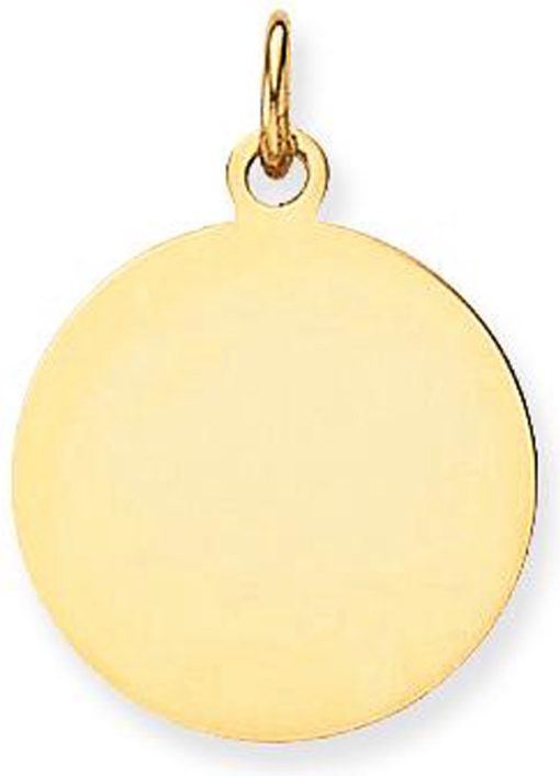 Glow | Glow graveerplaatje rond - goud 14 kt - 18 mm | Nu te koop bij 14Karaats.nl | 10001091-Pendants