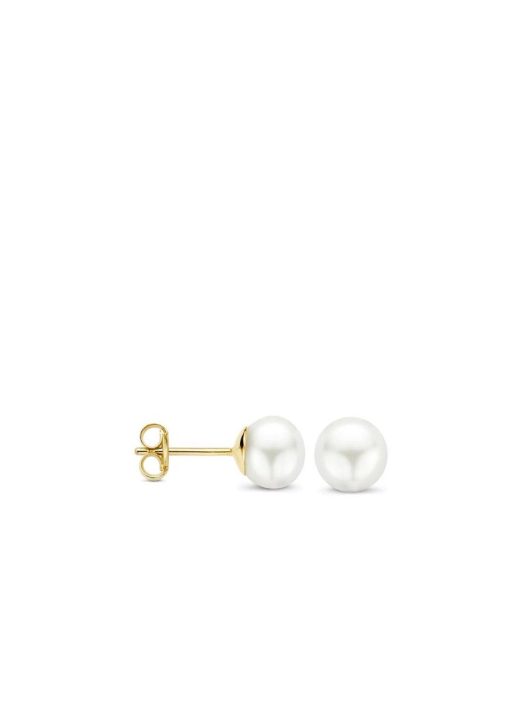 Blush | Blush Oorbellen 7151YPW -  Geel Goud (14Krt.) met Zoetwater Parel | Nu te koop bij 14Karaats.nl | 10001087-Earrings/Body-piercing Jewellery