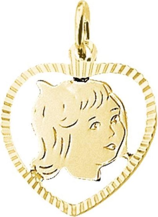 The Jewelry Collection | The Jewelry Collection Bedel Meisje Hart Gediamanteerd - Goud | Nu te koop bij 14Karaats.nl | 10001091-Pendants