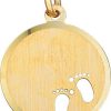 The Jewelry Collection | The Jewelry Collection Graveerhanger Voeten Poli/mat - Goud | Nu te koop bij 14Karaats.nl | 10001091-Pendants