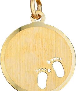 The Jewelry Collection | The Jewelry Collection Graveerhanger Voeten Poli/mat - Goud | Nu te koop bij 14Karaats.nl | 10001091-Pendants
