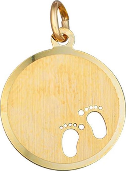 The Jewelry Collection | The Jewelry Collection Graveerhanger Voeten Poli/mat - Goud | Nu te koop bij 14Karaats.nl | 10001091-Pendants