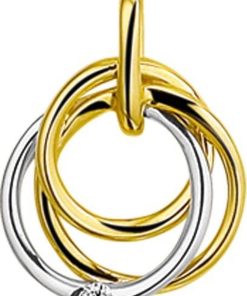 The Jewelry Collection | The Jewelry Collection Hanger Diamant 0.02ct H Si - Bicolor Goud | Nu te koop bij 14Karaats.nl | 10001091-Pendants