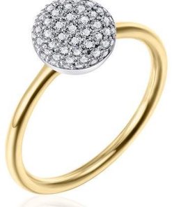 Jonline | Schitterende 14K Gouden Ring met Zirkonia's 17.75 mm. (maat 56) | Nu te koop bij 14Karaats.nl | 10001092-Rings