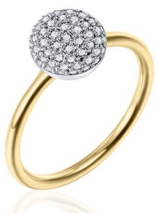 Jonline | Schitterende 14K Gouden Ring met Zirkonia's 17.75 mm. (maat 56) | Nu te koop bij 14Karaats.nl | 10001092-Rings
