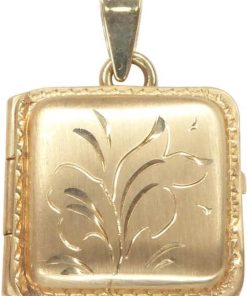 Christian | Gouden vierkante medaillon | Nu te koop bij 14Karaats.nl | 10001091-Pendants