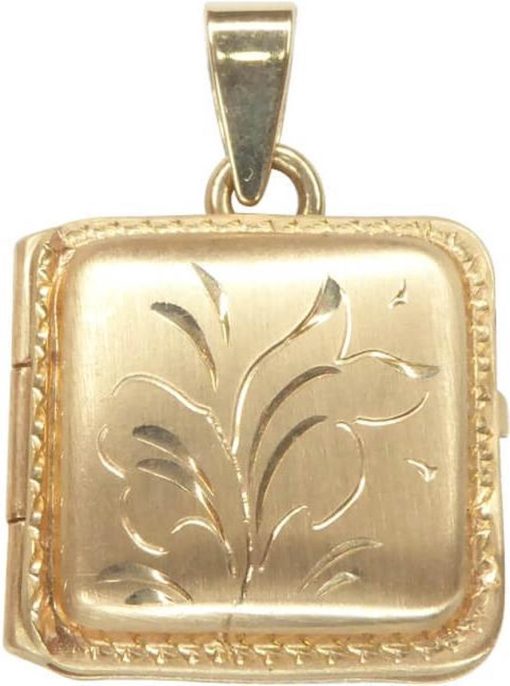 Christian | Gouden vierkante medaillon | Nu te koop bij 14Karaats.nl | 10001091-Pendants