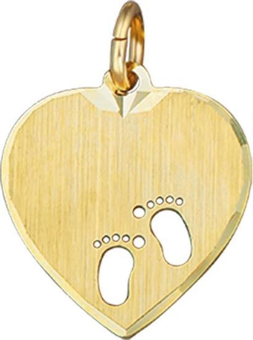 Kasius | 14K Geelgouden Graveerhartje voeten - 4018366 | Nu te koop bij 14Karaats.nl | 10001091-Pendants