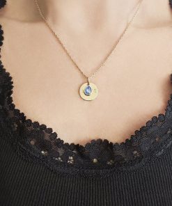 CHIVAL | CHIVAL - 18K Goud vergulde Ketting "Blue Love Drop" – Elegante Luxe (Ketting + Hanger) | Nu te koop bij 14Karaats.nl | 10001091-Pendants