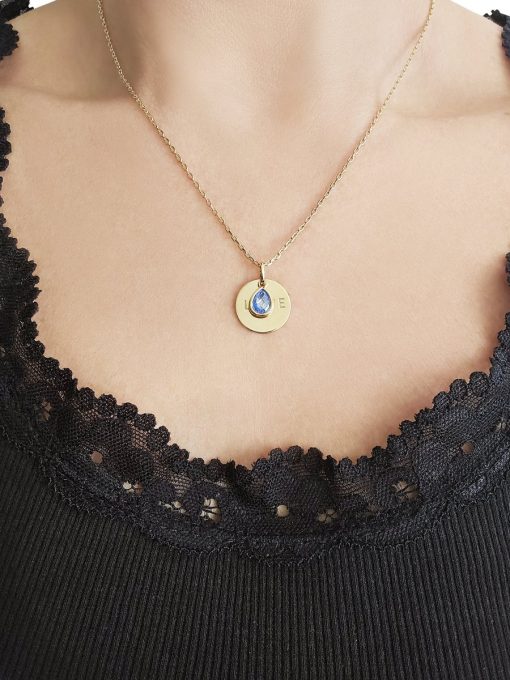 CHIVAL | CHIVAL - 18K Goud vergulde Ketting "Blue Love Drop" – Elegante Luxe (Ketting + Hanger) | Nu te koop bij 14Karaats.nl | 10001091-Pendants