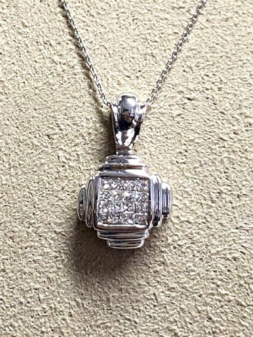 Kapriss | Kapriss - Princess Cut Diamond Pendant - 18K Gold - Women's Pendant with Chain | Nu te koop bij 14Karaats.nl | 10001091-Pendants