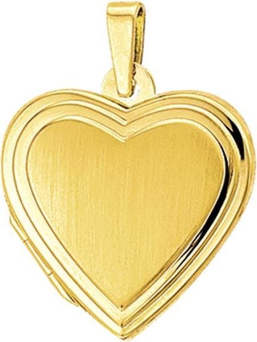 The Jewelry Collection | The Jewelry Collection Medaillon Hart - Geelgoud (14 Krt.) | Nu te koop bij 14Karaats.nl | 10001091-Pendants