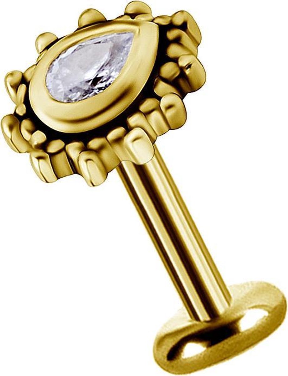 Piercings works | 18 Karaat Goud Oor Piercing - Swarovski Zirkonia | Koop bij 14Karaats.nl Piercings works | 18 Karaat Goud Oor Piercing - Swarovski Zirkonia | Nu te koop bij 14Karaats.nl | 10001087-Earrings/Body-piercing Jewellery