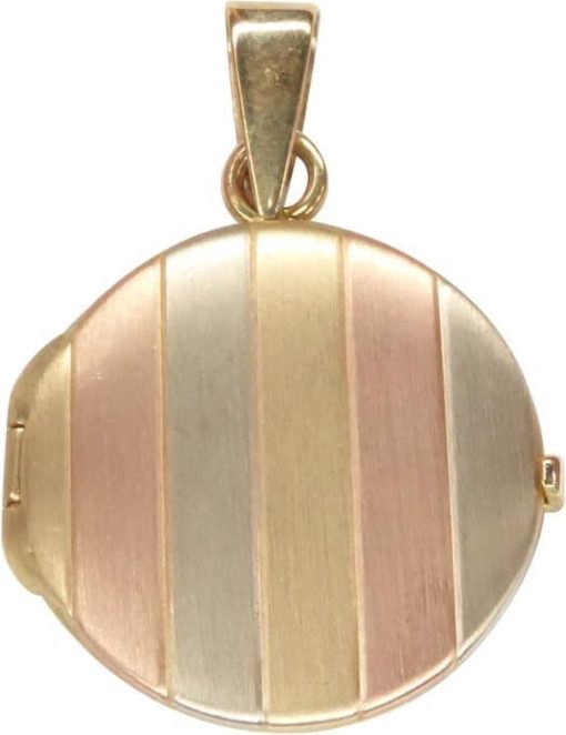 Christian | Tri color gouden medaillon hanger | Nu te koop bij 14Karaats.nl | 10001091-Pendants