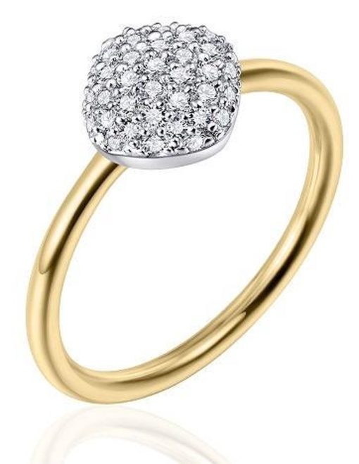 Jonline | Schitterende 14K Gouden Ring met Zirkonia's 17.25 mm. (maat 54) | Nu te koop bij 14Karaats.nl | 10001092-Rings