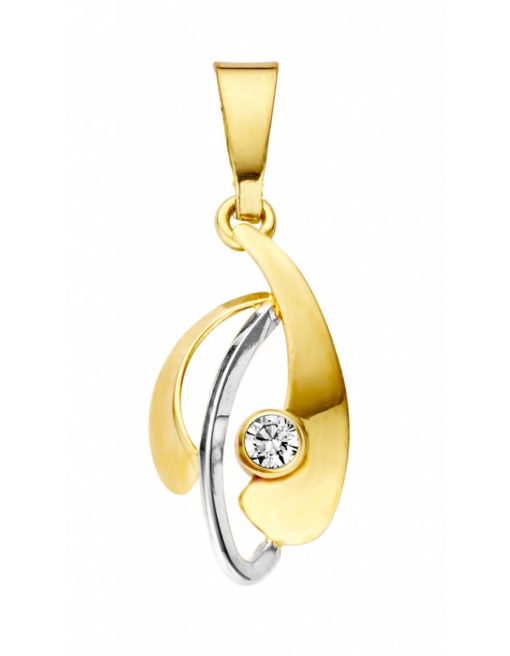 Mori | Mori Gold 14krt geel-/witgouden hanger met 0