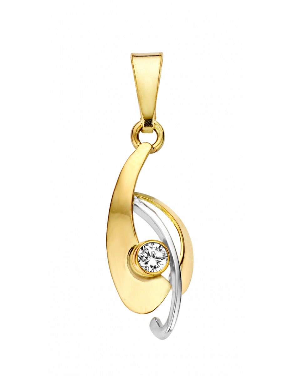 Mori | Mori Gold 14krt geel-/witgouden hanger met zirkonia Mori | Mori Gold 14krt geel-/witgouden hanger met zirkonia