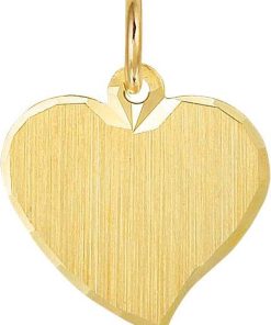 The Jewelry Collection | The Jewelry Collection Graveerhanger Mat Gediamanteerd - Goud | Nu te koop bij 14Karaats.nl | 10001091-Pendants