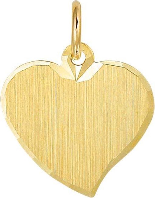 The Jewelry Collection | The Jewelry Collection Graveerhanger Mat Gediamanteerd - Goud | Nu te koop bij 14Karaats.nl | 10001091-Pendants