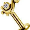 Piercings works | 18 Karaat Goud Tragus Piercing - Swarovski Zirkonia | Nu te koop bij 14Karaats.nl | 10001087-Earrings/Body-piercing Jewellery