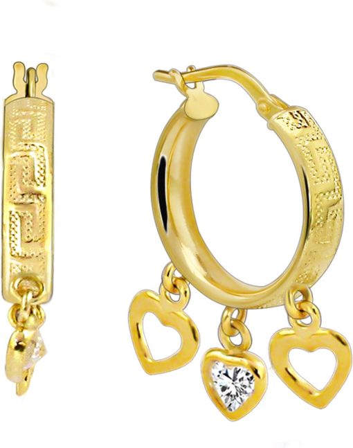 Zwartevalk | Juwelier Zwartevalk - 14 karaat gouden bedel oorbellen met zirkonia 12.055/19mm-- | Nu te koop bij 14Karaats.nl | 10001087-Earrings/Body-piercing Jewellery