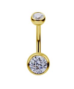 Piercings works | 18 Karaat Goud Navelpiercing - Premium Zirconia | Nu te koop bij 14Karaats.nl | 10001087-Earrings/Body-piercing Jewellery