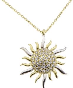 Christian | Gouden collier en zirkonia zonnehanger | Nu te koop bij 14Karaats.nl | 10001091-Pendants